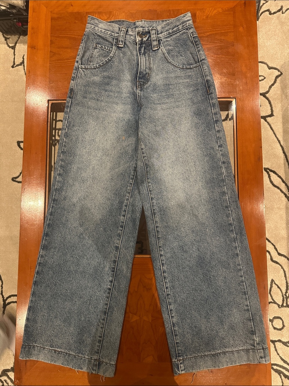 Brandy Melville John Galt Wide Leg Blue Acid Wash Jeans